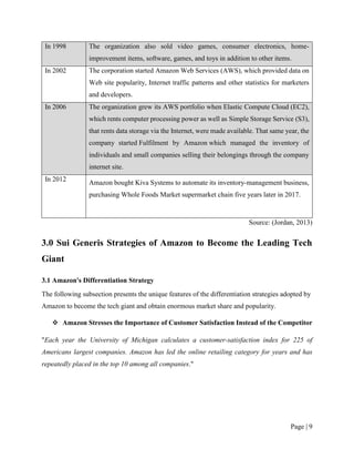 Retro Lessons Learned Amazon Process Strategies adopted by amazon during the recession along with generic ...