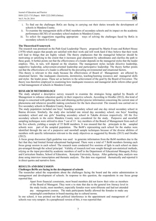 Journal of Education and Practice www.iiste.org
ISSN 2222-1735 (Paper) ISSN 2222-288X (Online)
Vol.5, No.20, 2014
7
i. To ...