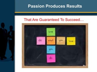 Passion Produces Results
That Are Guaranteed To Succeed…
 