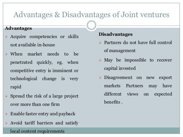 disadvantages of joint venture disadvantages of joint venture
