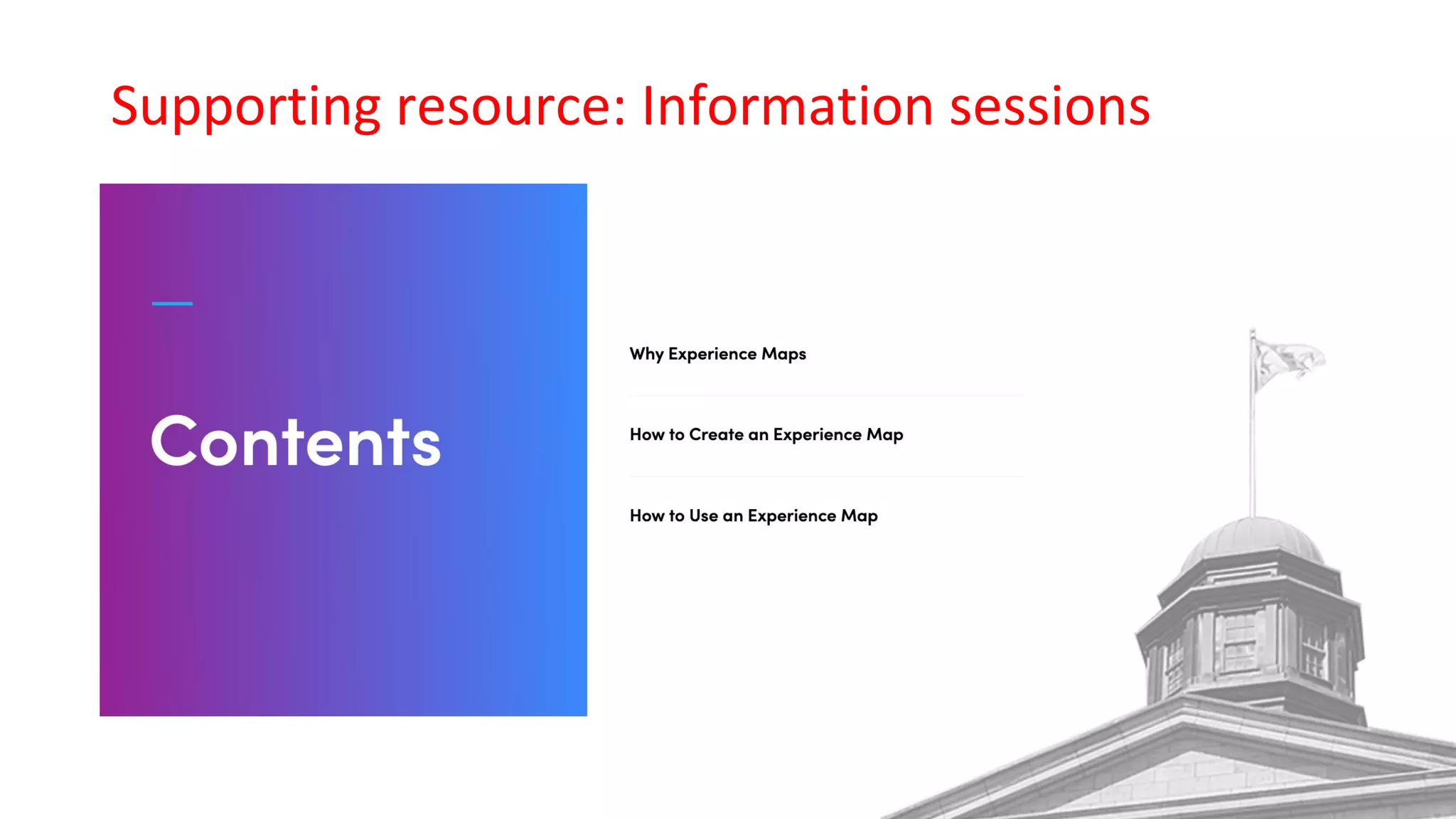 Supporting resource: Information sessions
 