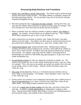 Daily Routine Structuring Hand Out Strategies for promoting communication and language of infants and ...