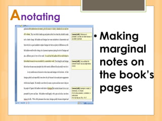 Marginalized Notes Example Strategies for Reading Literature | PPTX