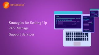 Strategies for Scaling Up
24/7 Manage
Support Services
 