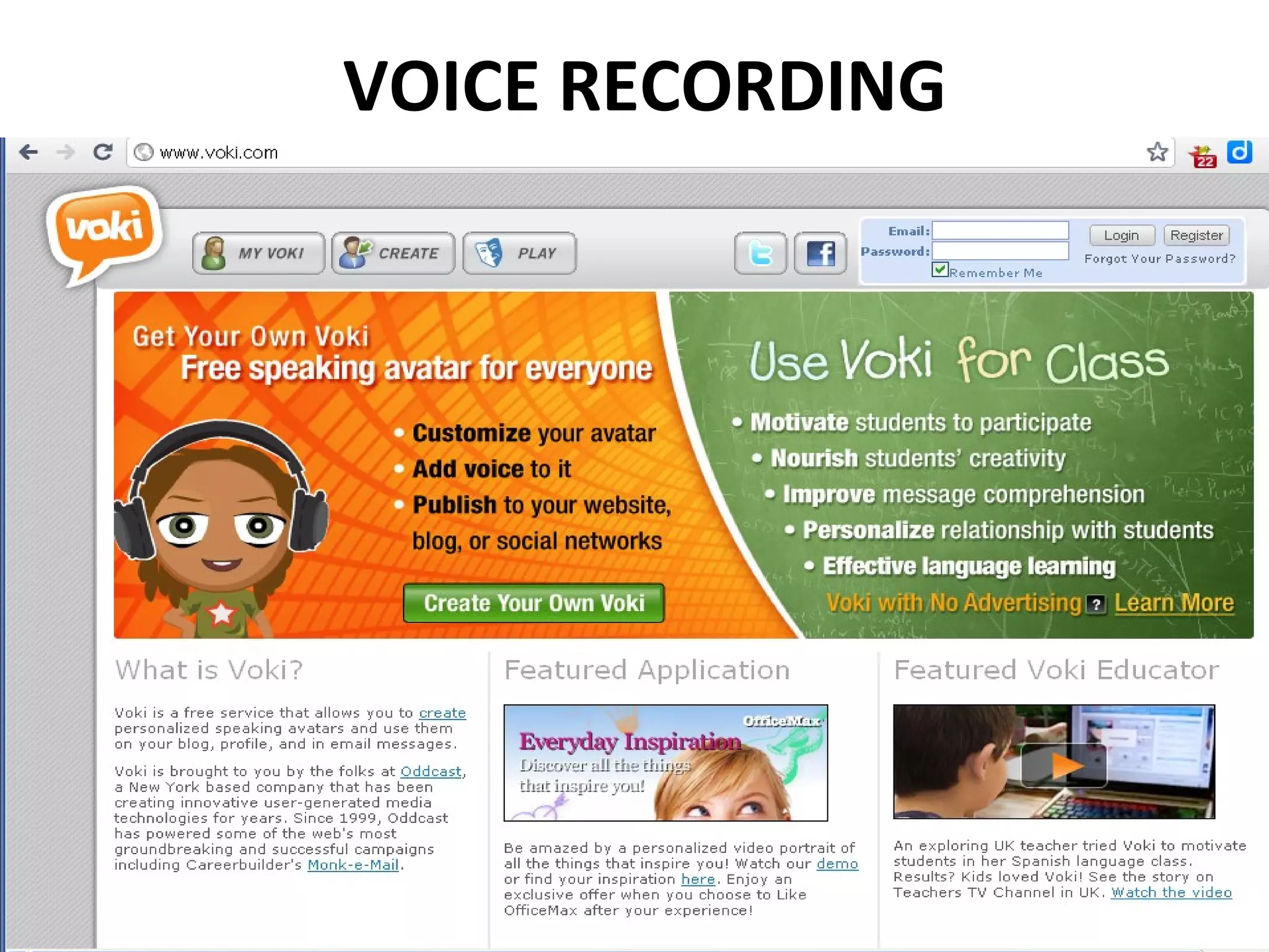 VOICE RECORDING
 