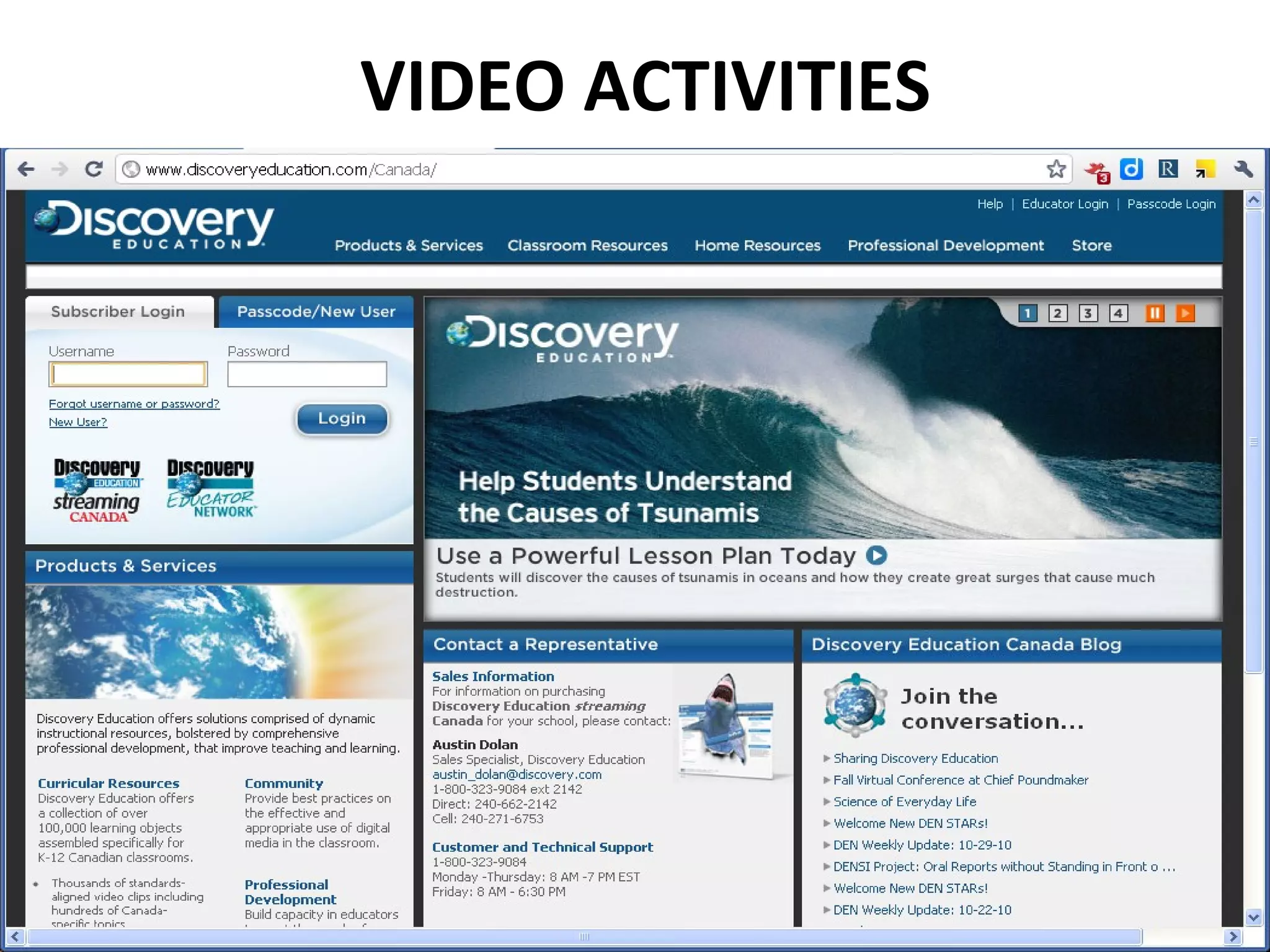 VIDEO ACTIVITIES
 