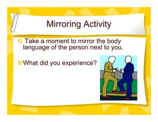 Mirroring body language activity