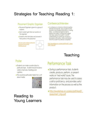 Strategies for Teaching Reading 1:
Teaching
Reading to
Young Learners
 