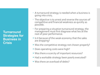 Strategies for weak & crisis ridden businesses | PPTX