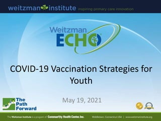 COVID-19 Vaccination Strategies for
Youth
May 19, 2021
 