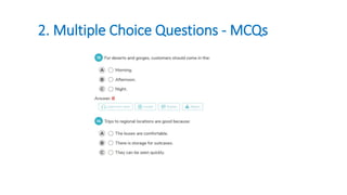 2. Multiple Choice Questions - MCQs
 