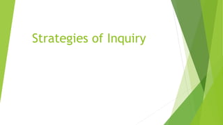 Strategies of Inquiry
 