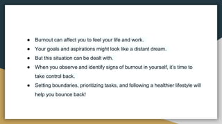 Strategies to deal with burnout | PPTX