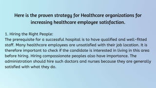 Strategies to Improve Healthcare Employee Satisfaction | PPTX