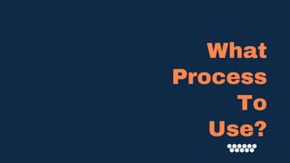 What
Process
To
Use?
 