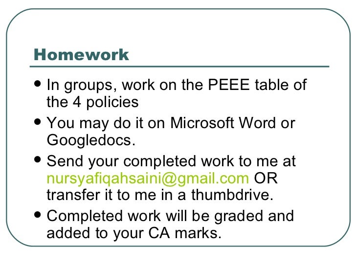 Strategies for manageing homework