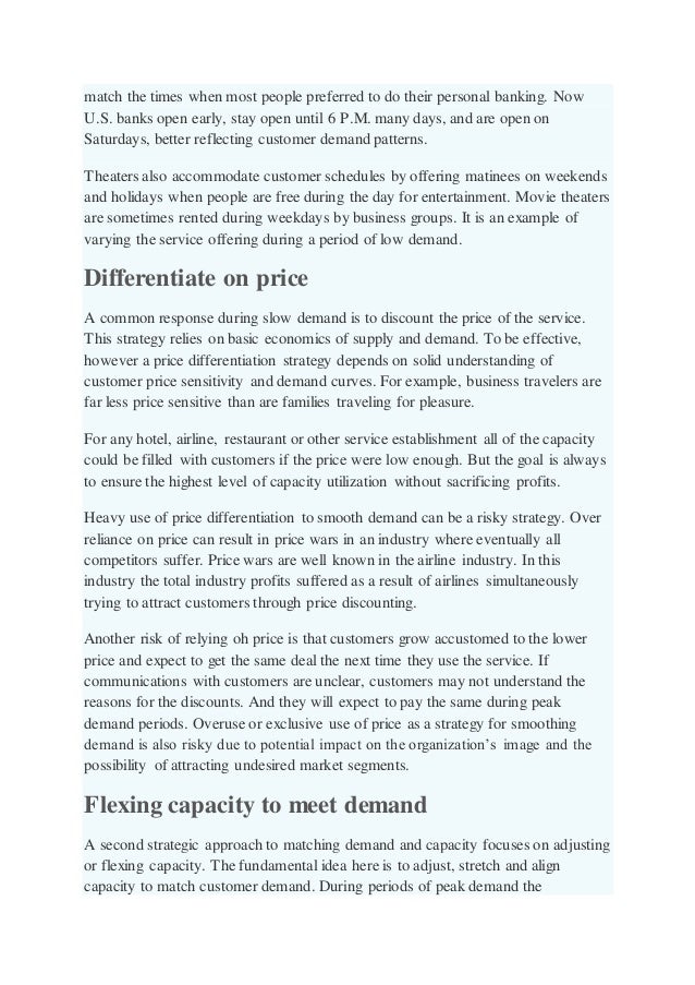 Strategies To Match Demand And Capacity