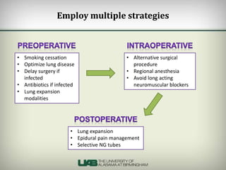 Strategies to reduce postoperative pulmonary complications | PPTX