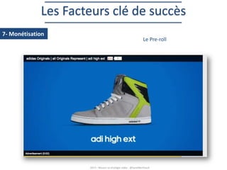 Les Facteurs clé de succès
7- Monétisation

Le Pre-roll

2013 – Réussir sa stratégie vidéo - @SarahBerthault

 