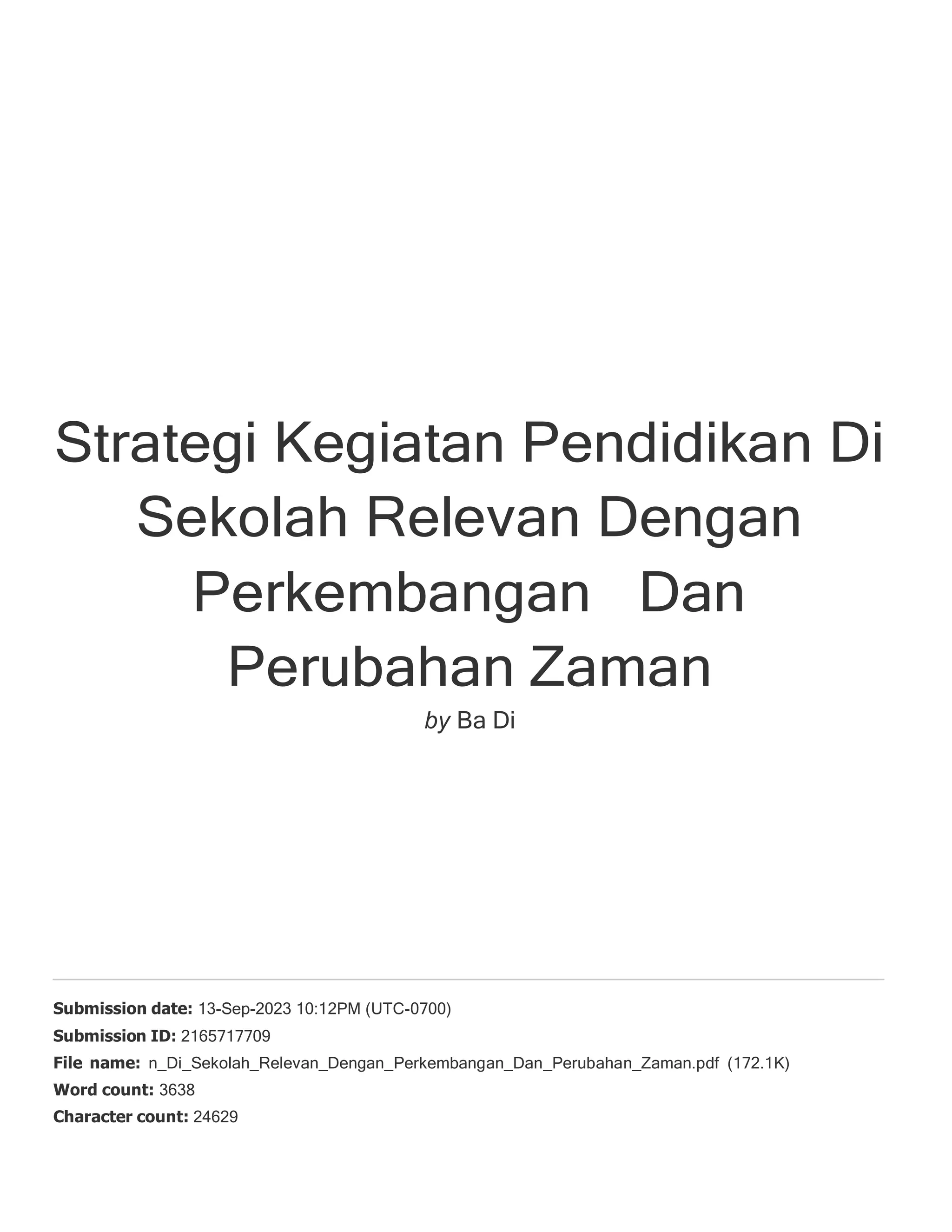 Strategi pengembangan pendidikan