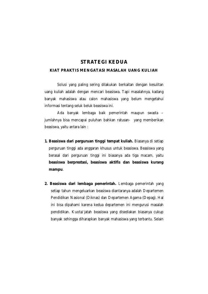 Strategi Kuliah Tanpa Biaya