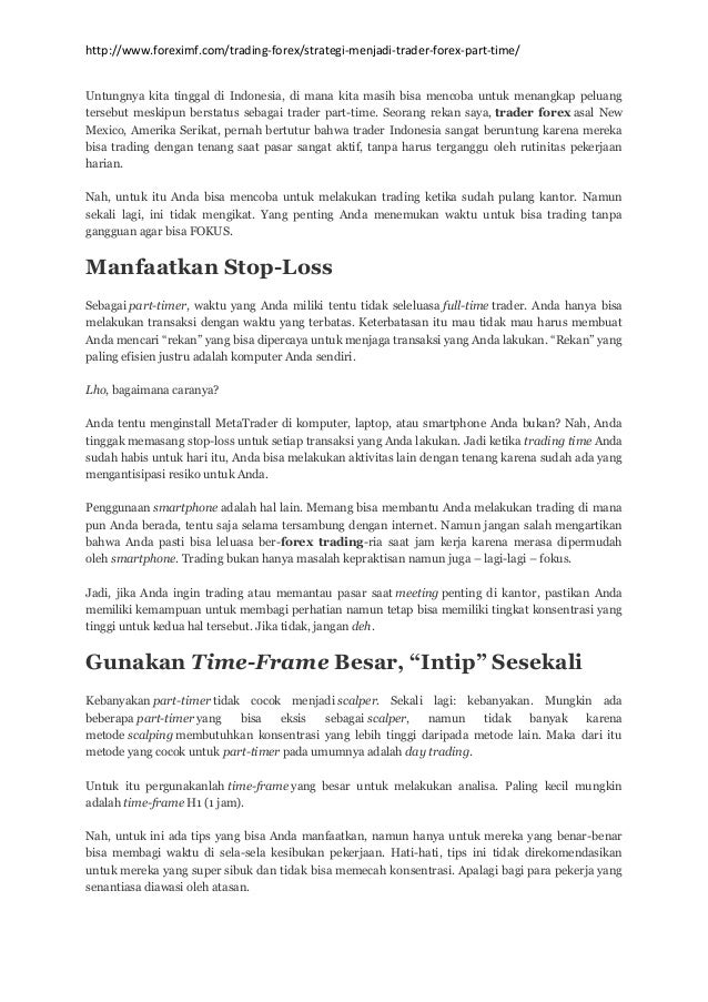 Strategi trading forex harian