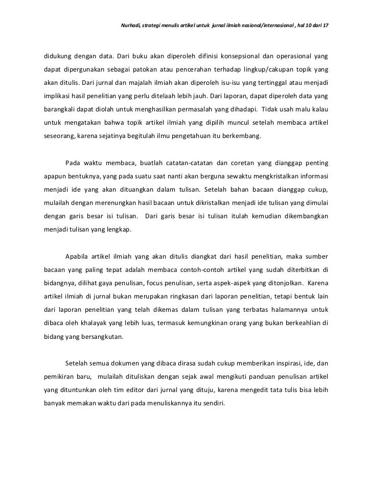 Strategi Menulis Artikel Untuk Jurnal Ilmiah Nasional