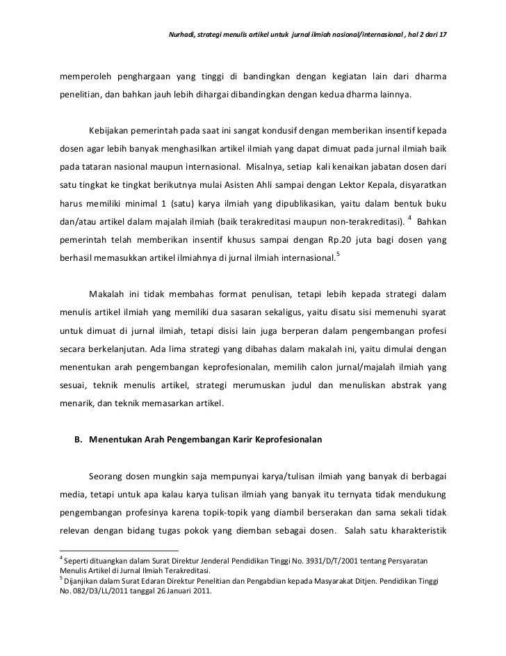 Strategi menulis artikel untuk jurnal ilmiah nasional