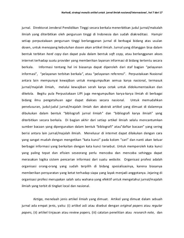 Daftar Jurnal Ilmiah Nasional Terakreditasi Dikti Lipi 