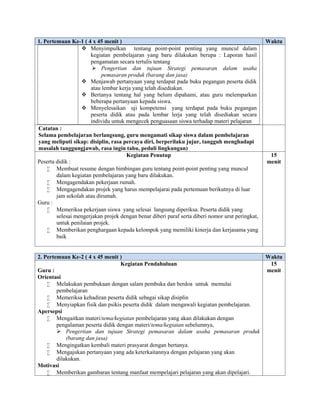 RPP SMK Strategi Pemasaran Kelas X | PDF