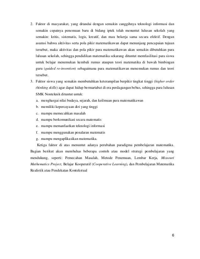 Strategi Pembelajaran Matematika