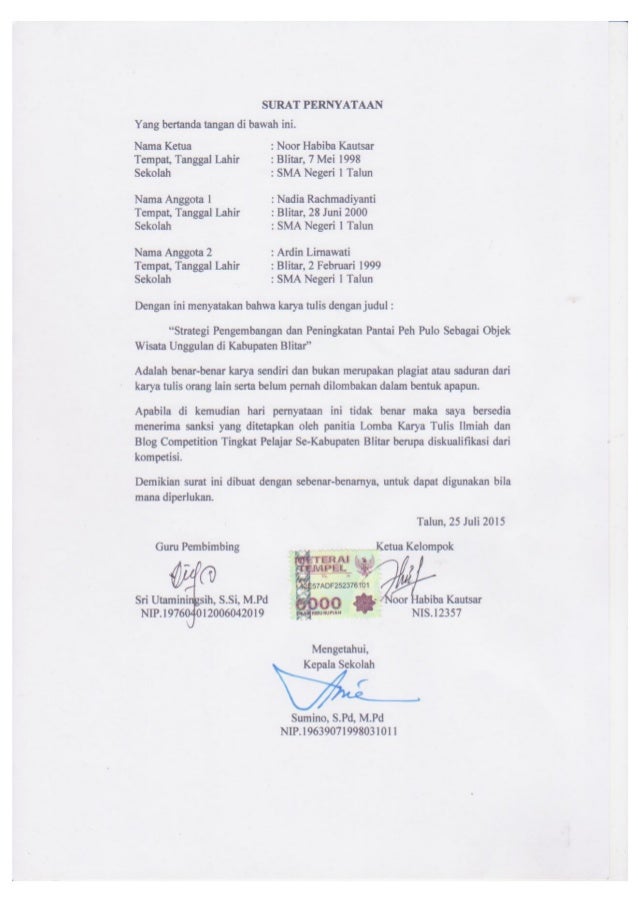 Contoh Judul Karya Tulis Wisata