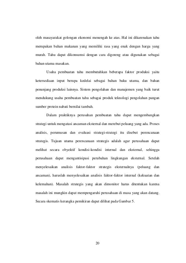 Skripsi Strategi Pengembangan Usaha Industri Tahu