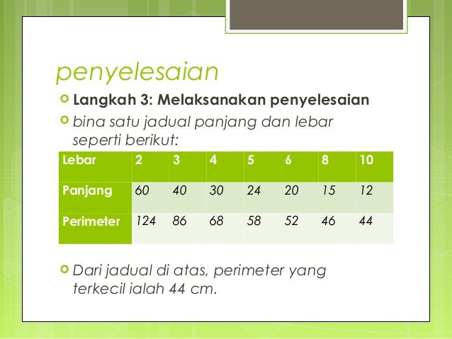 Soalan Cari Nilai X - Tersoal m