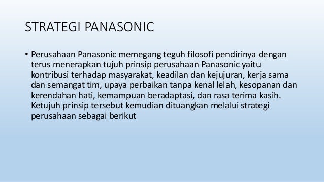 Strategi Perusahaan Panasonic