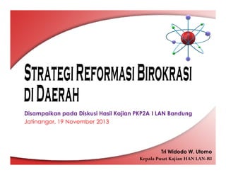 Disampaikan pada Diskusi Hasil Kajian PKP2A I LAN Bandung
Jatinangor, 19 November 2013

Tri Widodo W. Utomo
Kepala Pusat Kajian HAN LAN-RI

 