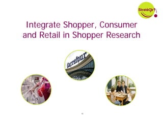 Integrate Shopper, Consumer
and Retail in Shopper Research




               42
 