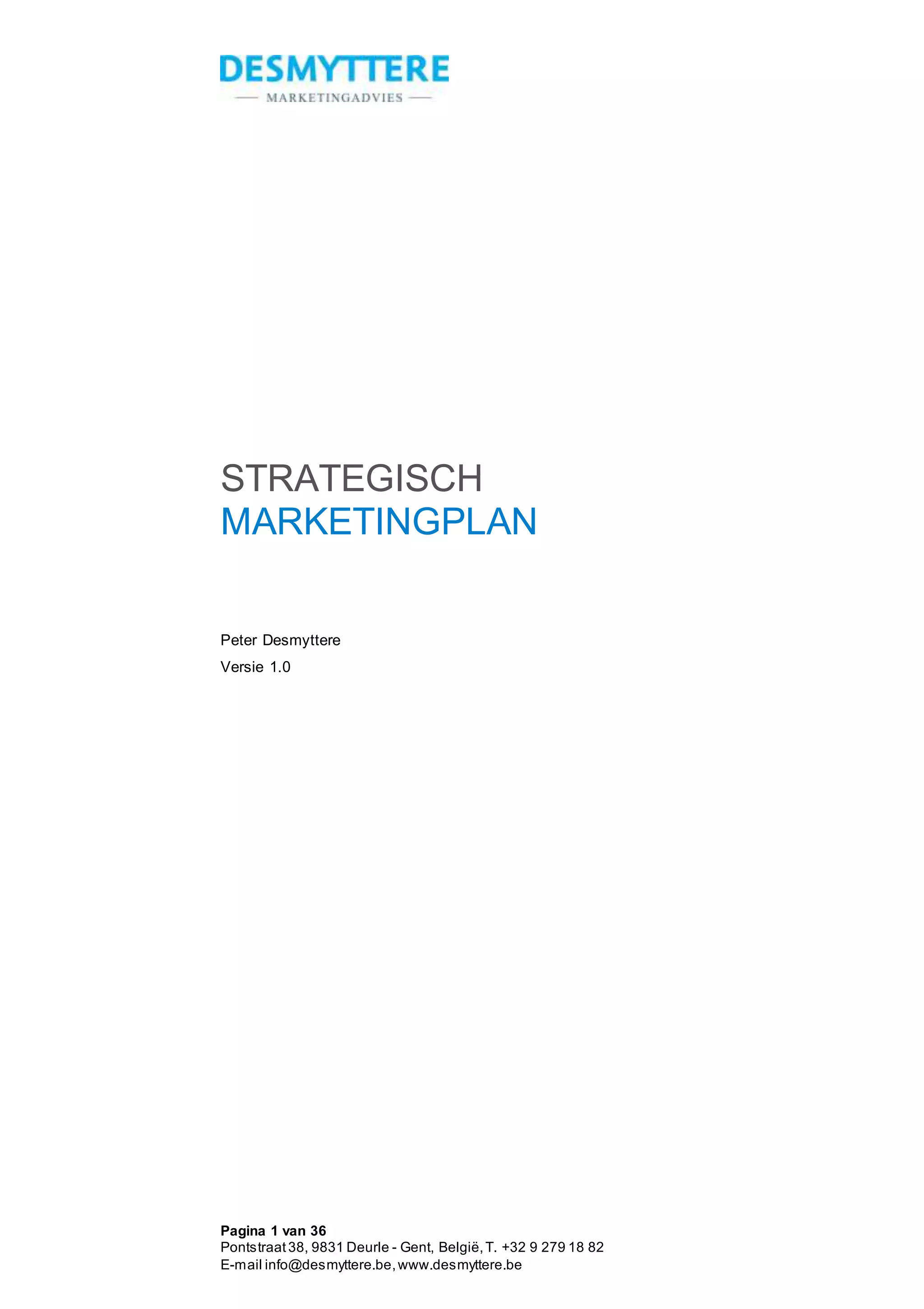 Strategisch Document Strategisch marketing plan (Wordfile) | PDF