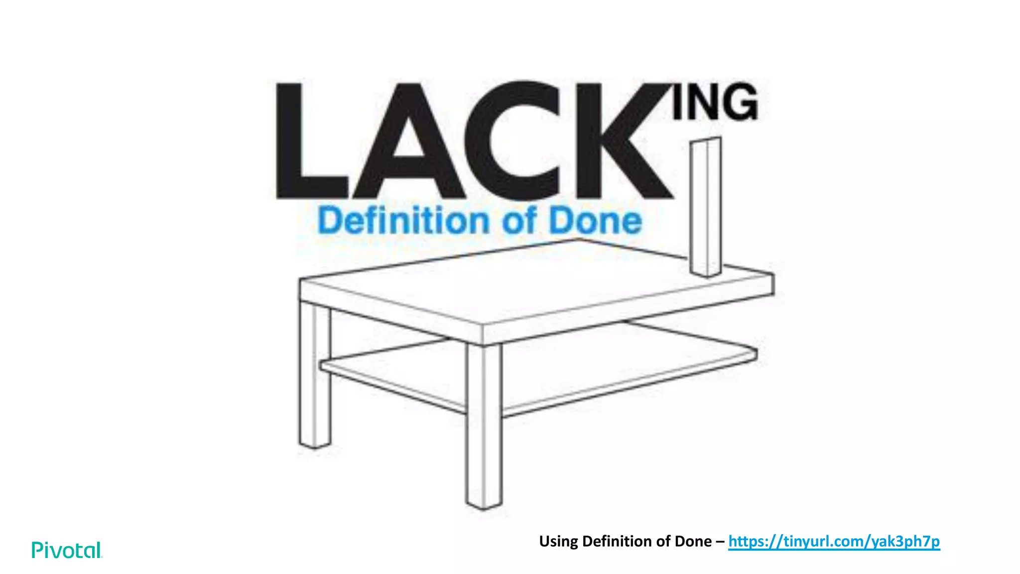 Using Definition of Done – https://tinyurl.com/yak3ph7p
 
