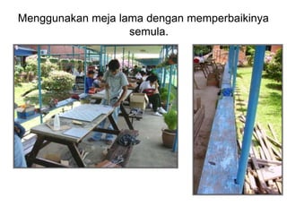 Penggunaan kitar semula untuk fashion show kitar semula<br />