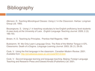 Strategizing the use of l2 in the efl classroom | PPTX