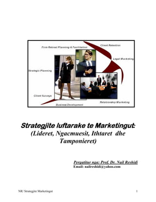 Strategjite luftarake te Marketingut:
         (Lideret, Ngacmuesit, Ithtaret dhe
                    Tamponieret)


                              Pergatitur nga: Prof. Dr. Nail Reshidi
                              Email: nailreshidi@yahoo.com




NR/ Strategjite Marketingut                                        1
 