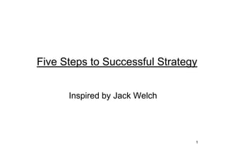 Five Steps to Successful Strategy
1
Inspired by Jack Welch
 