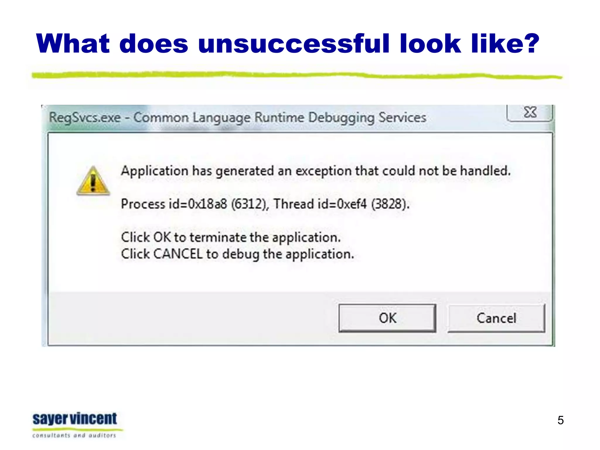 What does unsuccessful look like?5