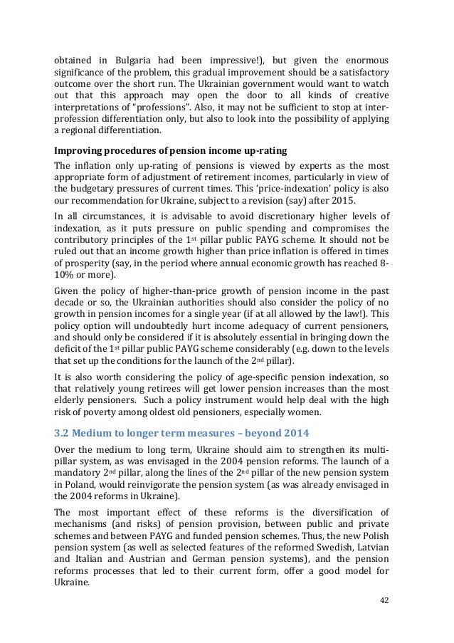 Strategy Paper For Pension Policy In Ukraine