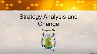 Strategy Analysis and
Change
Chapter Six
 