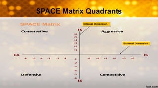 SPACE Matrix Quadrants
Internal Dimension
External Dimension
 