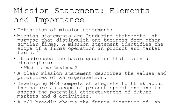 Strategy And Mission Statement Unit 1 Pptx