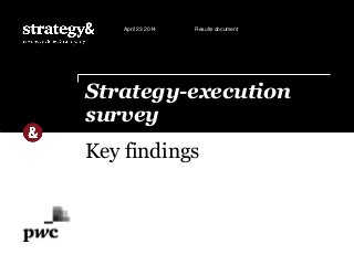 Key findings
Strategy-execution
survey
April 23 2014 Results document
 