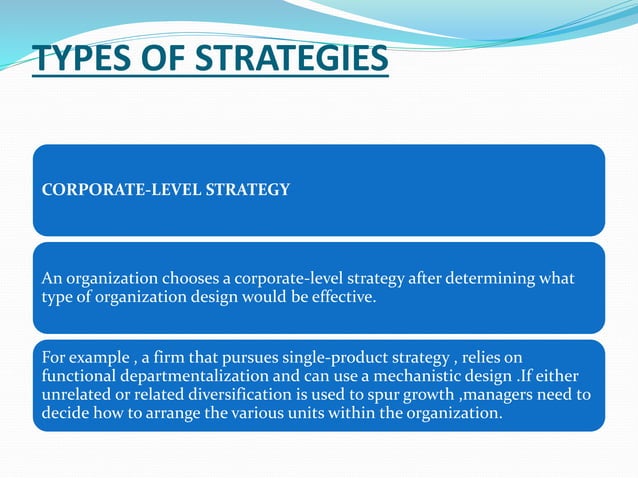 Relationship Between Strategy And Structure Of An Organization PPT